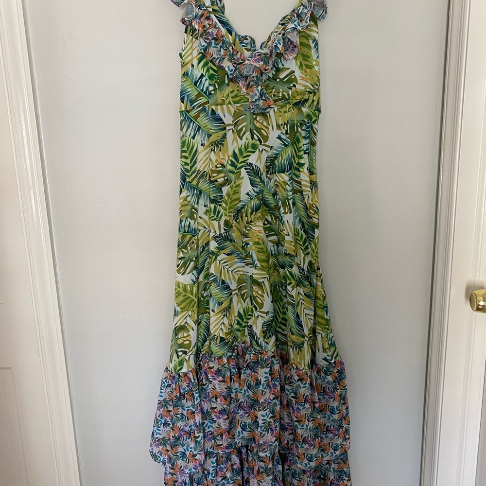 All Things Mochi tropical ruffled maxi size S